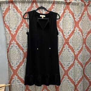 Michael Kors Black Sleeveless Tunic with Ruffle Hem